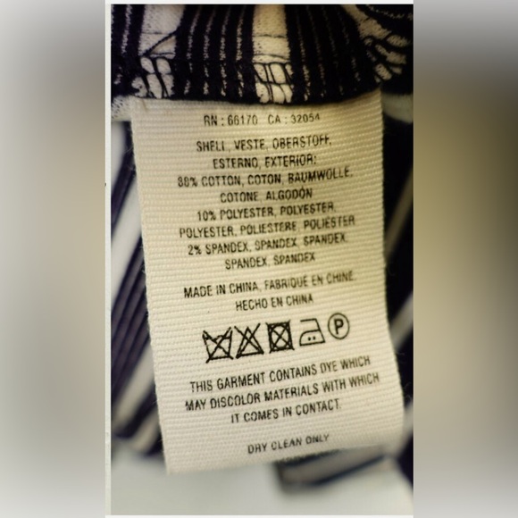 Retro Anthropologie Navy & White Striped Soft Blazer Jacket Double Breasted - Picture 15 of 16